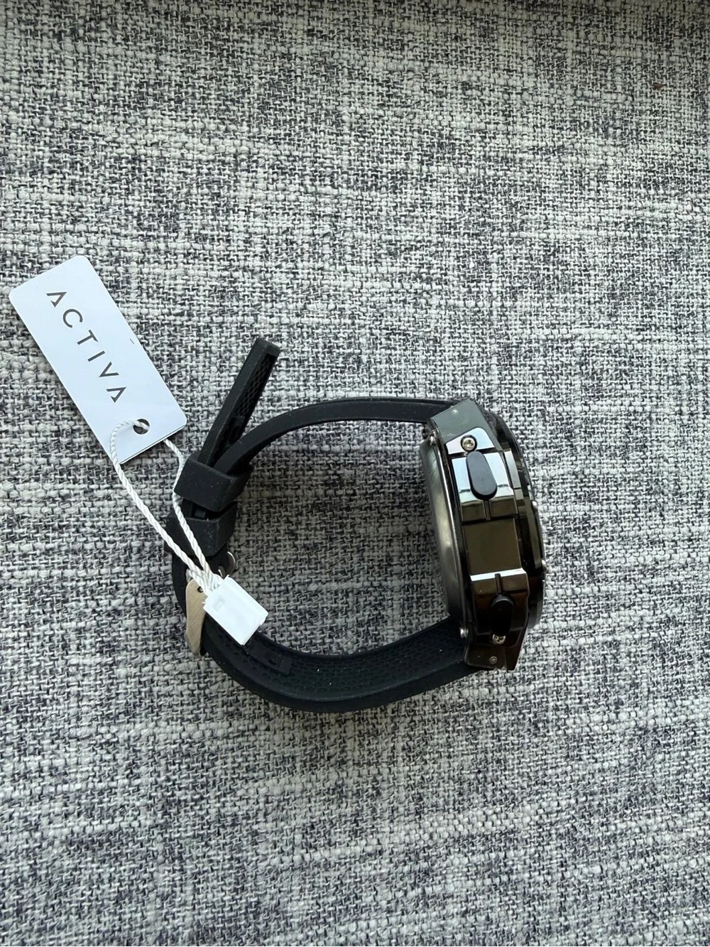 Activa Black Silicone Strap Dual-Display Sport Watch